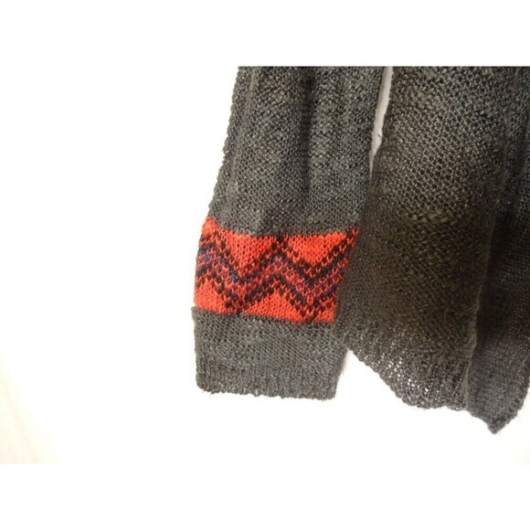 HEART N CRUSH OPEN CARDIGAN SWEATER Cool PATTERN WOMENS SIZE MEDIUM 10/12 GRAY - Picture 4 of 4
